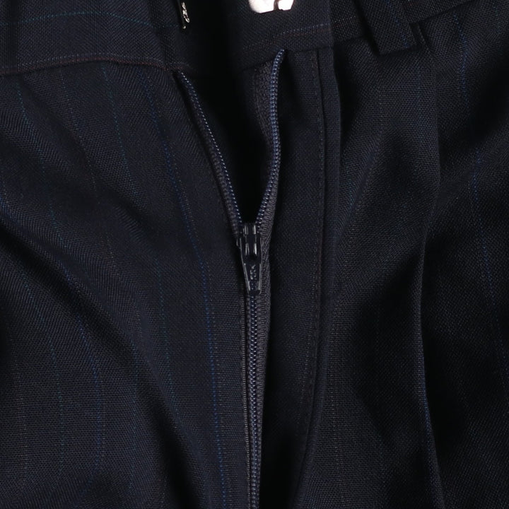 80s-90'S Towncraft Custom Fit Suits Stripe Pattern Two-Pleat Slacks Pants Men's W34 (approx.) Vintage unclear navy blue type Vintage Second Hand