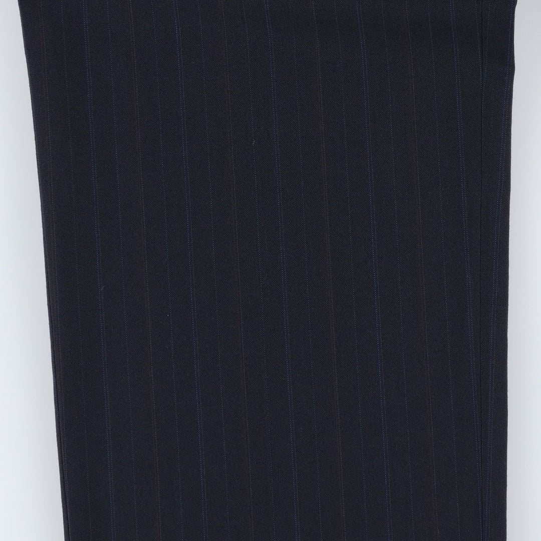 80s-90'S Towncraft Custom Fit Suits Stripe Pattern Two-Pleat Slacks Pants Men's W34 (approx.) Vintage unclear navy blue type Vintage Second Hand