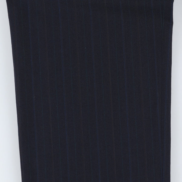 80s-90'S Towncraft Custom Fit Suits Stripe Pattern Two-Pleat Slacks Pants Men's W34 (approx.) Vintage unclear navy blue type Vintage Second Hand