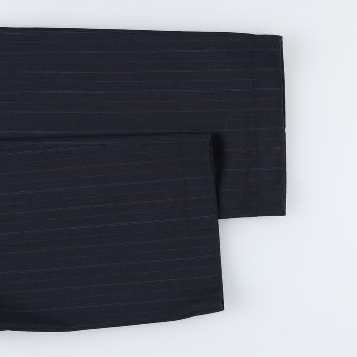 80s-90'S Towncraft Custom Fit Suits Stripe Pattern Two-Pleat Slacks Pants Men's W34 (approx.) Vintage unclear navy blue type Vintage Second Hand