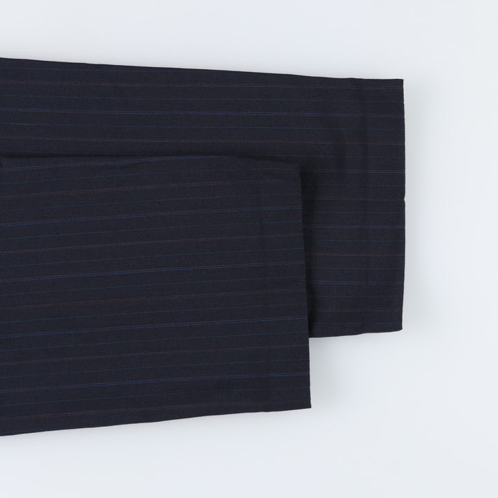 80s-90'S Towncraft Custom Fit Suits Stripe Pattern Two-Pleat Slacks Pants Men's W34 (approx.) Vintage unclear navy blue type Vintage Second Hand
