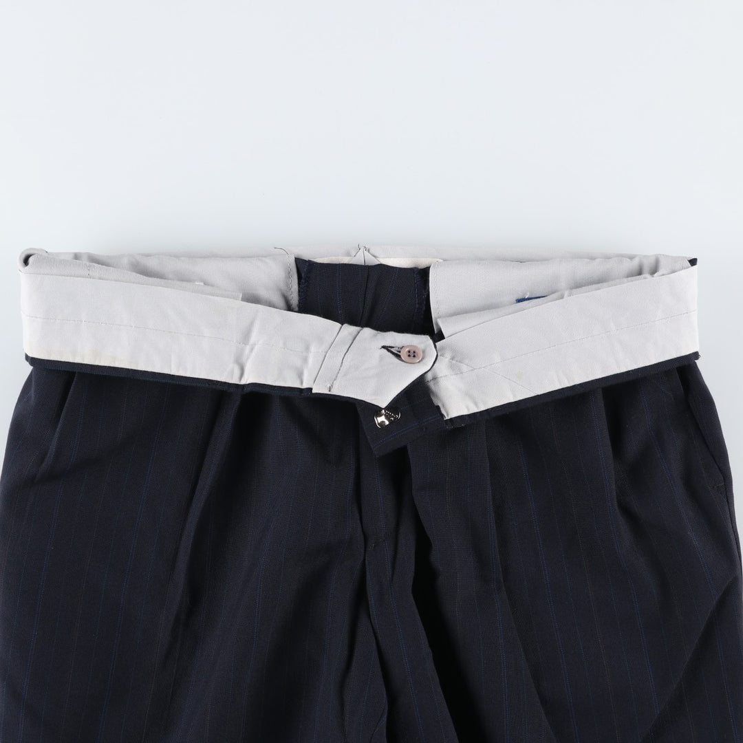 80s-90'S Towncraft Custom Fit Suits Stripe Pattern Two-Pleat Slacks Pants Men's W34 (approx.) Vintage unclear navy blue type Vintage Second Hand
