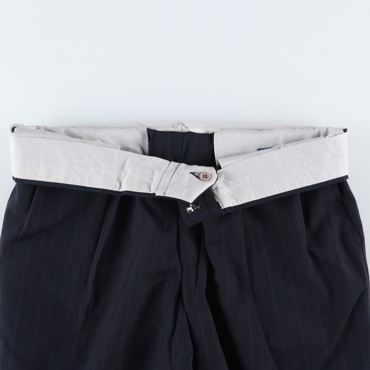 80s-90'S Towncraft Custom Fit Suits Stripe Pattern Two-Pleat Slacks Pants Men's W34 (approx.) Vintage unclear navy blue type Vintage Second Hand