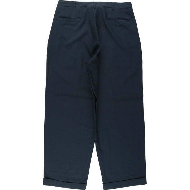 Men's three-pleat slacks, equivalent to size W34, vintage. unclear navy blue type Vintage Second Hand