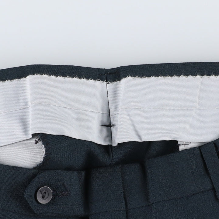 Men's three-pleat slacks, equivalent to size W34, vintage. unclear navy blue type Vintage Second Hand