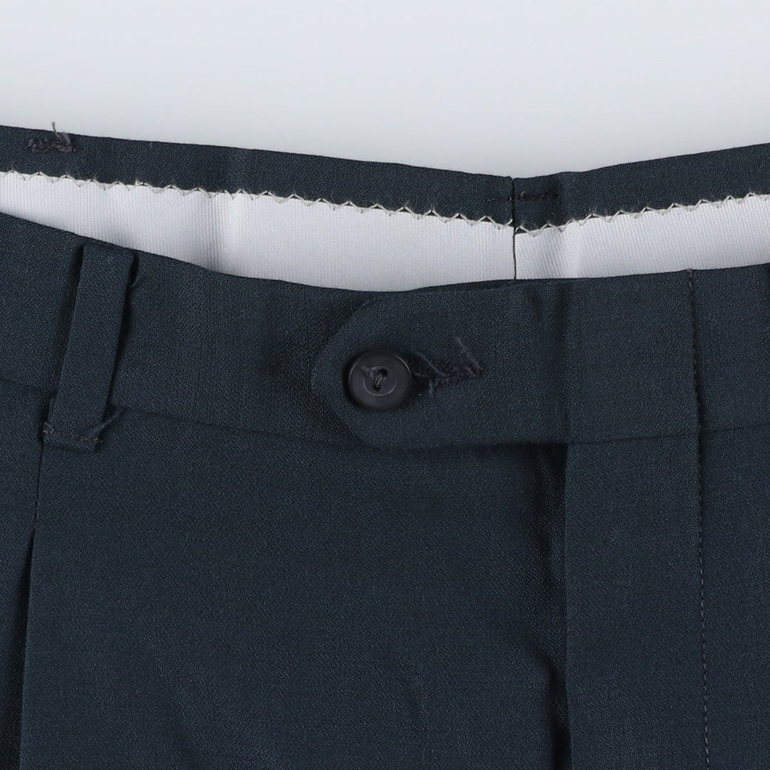 Men's three-pleat slacks, equivalent to size W34, vintage. unclear navy blue type Vintage Second Hand