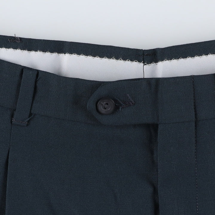 Men's three-pleat slacks, equivalent to size W34, vintage. unclear navy blue type Vintage Second Hand
