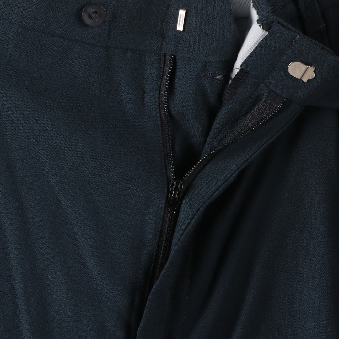 Men's three-pleat slacks, equivalent to size W34, vintage. unclear navy blue type Vintage Second Hand