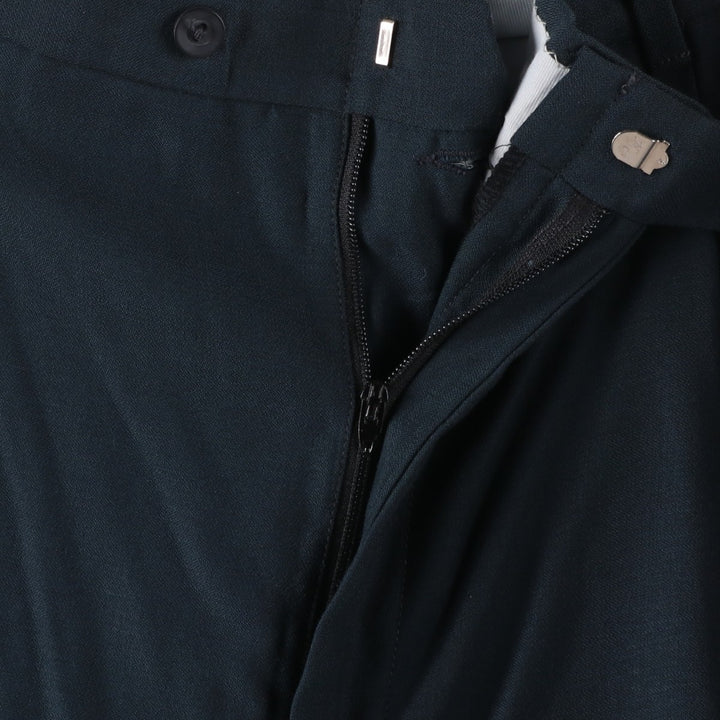 Men's three-pleat slacks, equivalent to size W34, vintage. unclear navy blue type Vintage Second Hand
