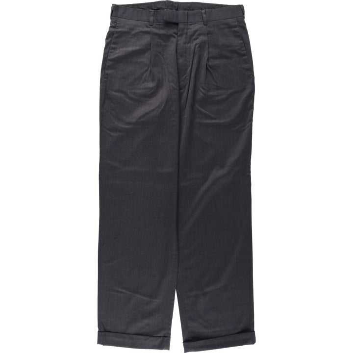 90s-00'S Donna Karan New York (DKNY) one-pleat slacks pants, men's size W33 (approx.) polyester Charcoal Vintage Second Hand