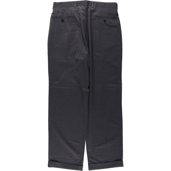 90s-00'S Donna Karan New York (DKNY) one-pleat slacks pants, men's size W33 (approx.) polyester Charcoal Vintage Second Hand