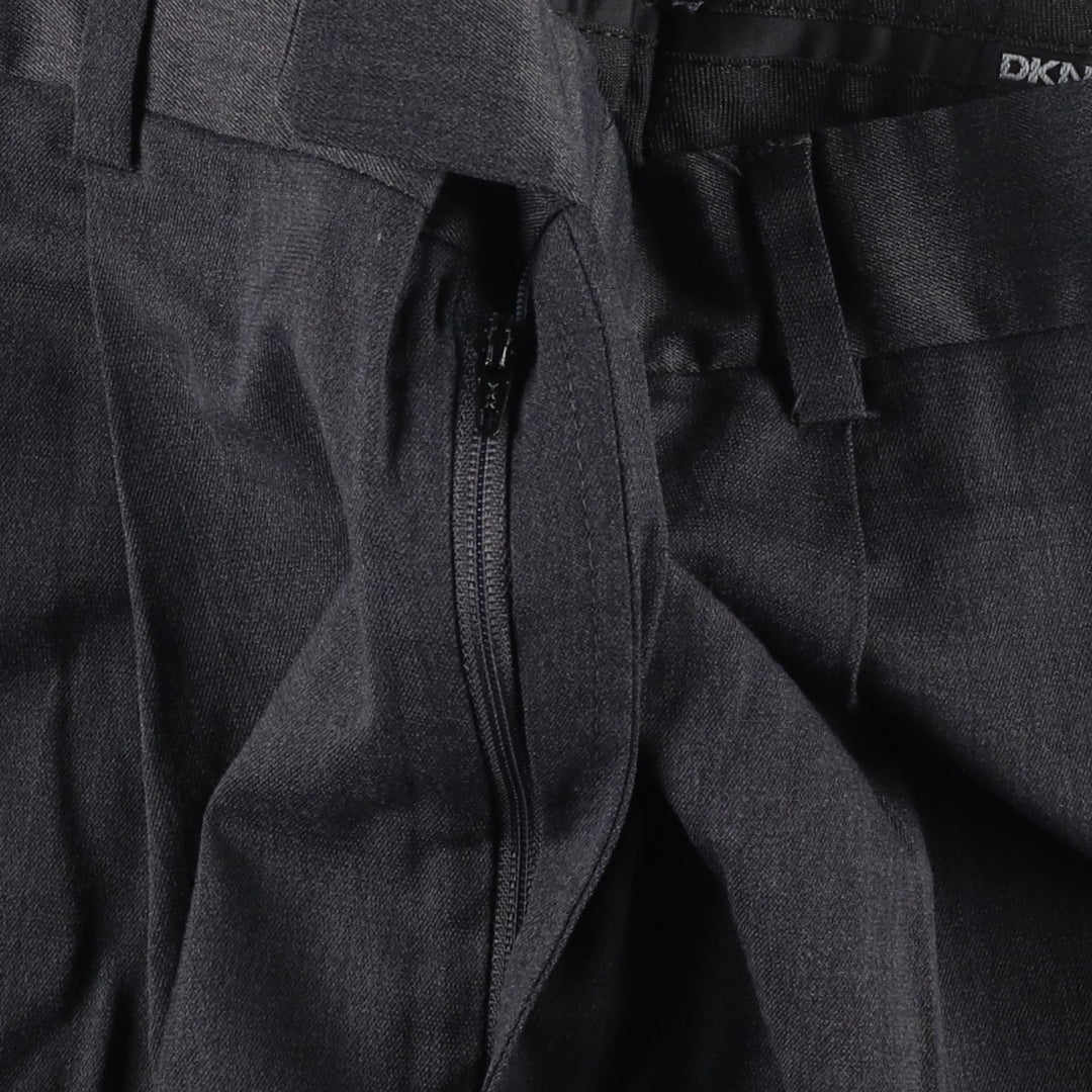 90s-00'S Donna Karan New York (DKNY) one-pleat slacks pants, men's size W33 (approx.) polyester Charcoal Vintage Second Hand