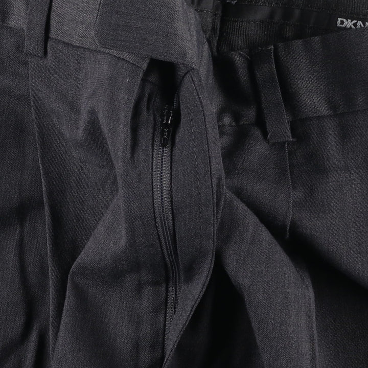 90s-00'S Donna Karan New York (DKNY) one-pleat slacks pants, men's size W33 (approx.) polyester Charcoal Vintage Second Hand