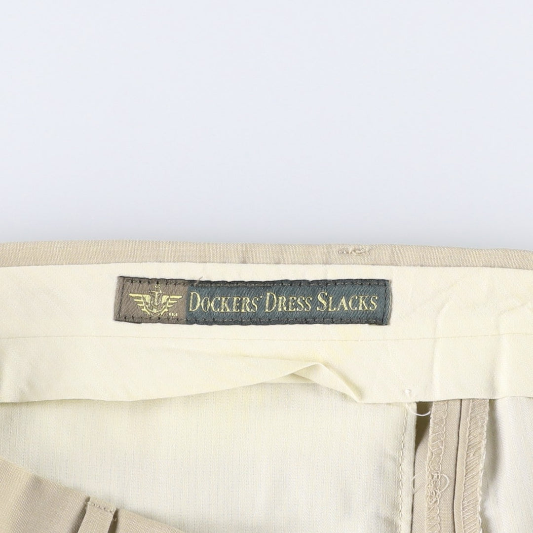 90'S Dockers Dress Slacks, Men's Size W34 (approx.), Vintage polyester Beige type Vintage Second Hand