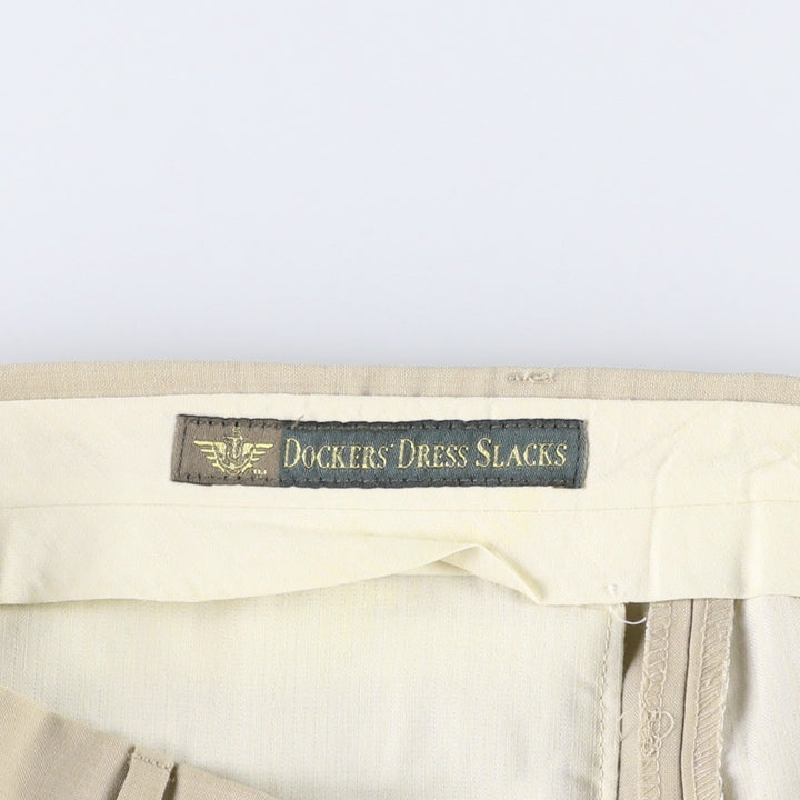 90'S Dockers Dress Slacks, Men's Size W34 (approx.), Vintage polyester Beige type Vintage Second Hand
