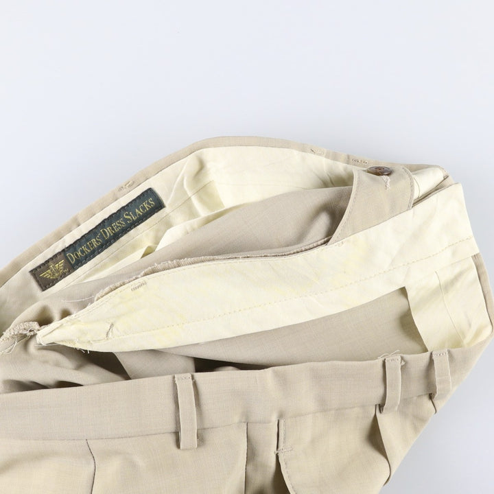 90'S Dockers Dress Slacks, Men's Size W34 (approx.), Vintage polyester Beige type Vintage Second Hand