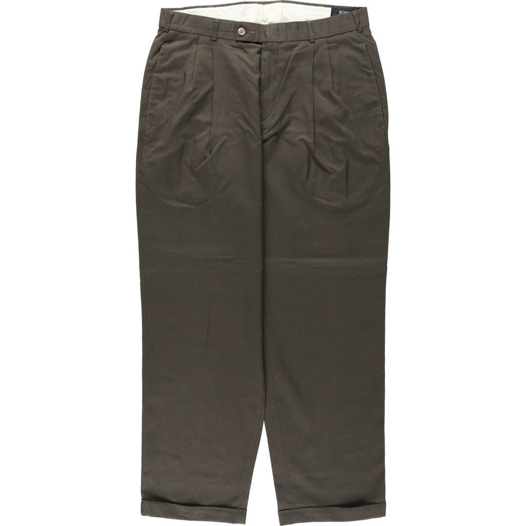 Dockers Slates two-pleat slacks pants, men's size W34 (approx.) unclear Khaki type brown Vintage Second Hand