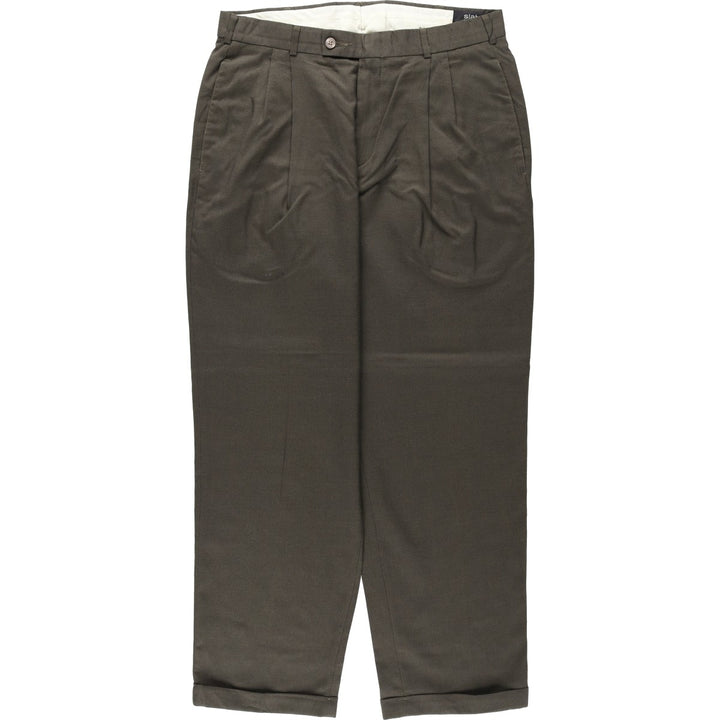 Dockers Slates two-pleat slacks pants, men's size W34 (approx.) unclear Khaki type brown Vintage Second Hand