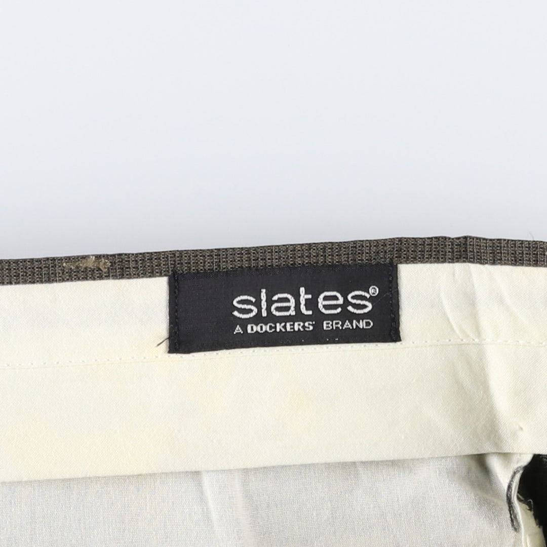 Dockers Slates two-pleat slacks pants, men's size W34 (approx.) unclear Khaki type brown Vintage Second Hand