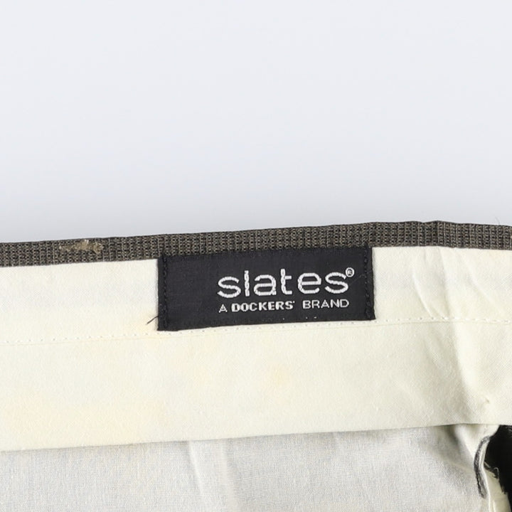 Dockers Slates two-pleat slacks pants, men's size W34 (approx.) unclear Khaki type brown Vintage Second Hand