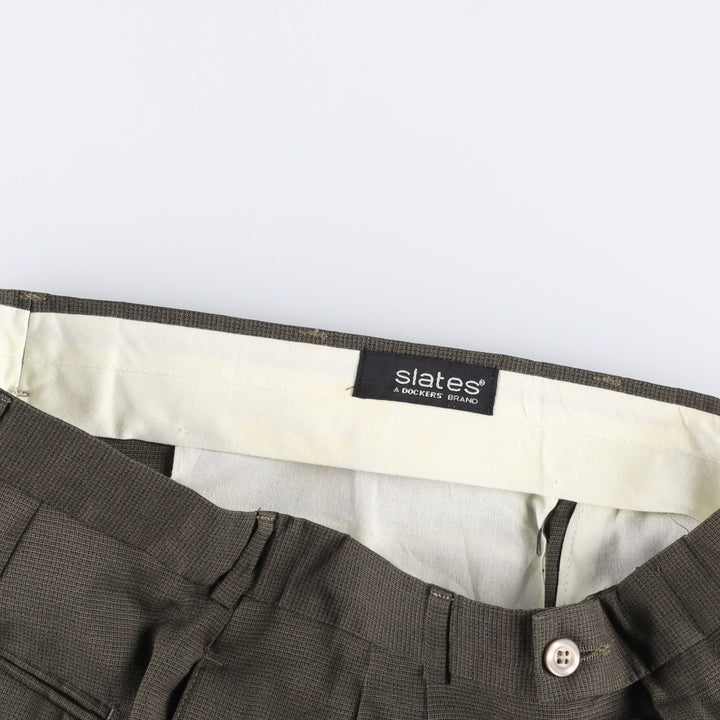 Dockers Slates two-pleat slacks pants, men's size W34 (approx.) unclear Khaki type brown Vintage Second Hand