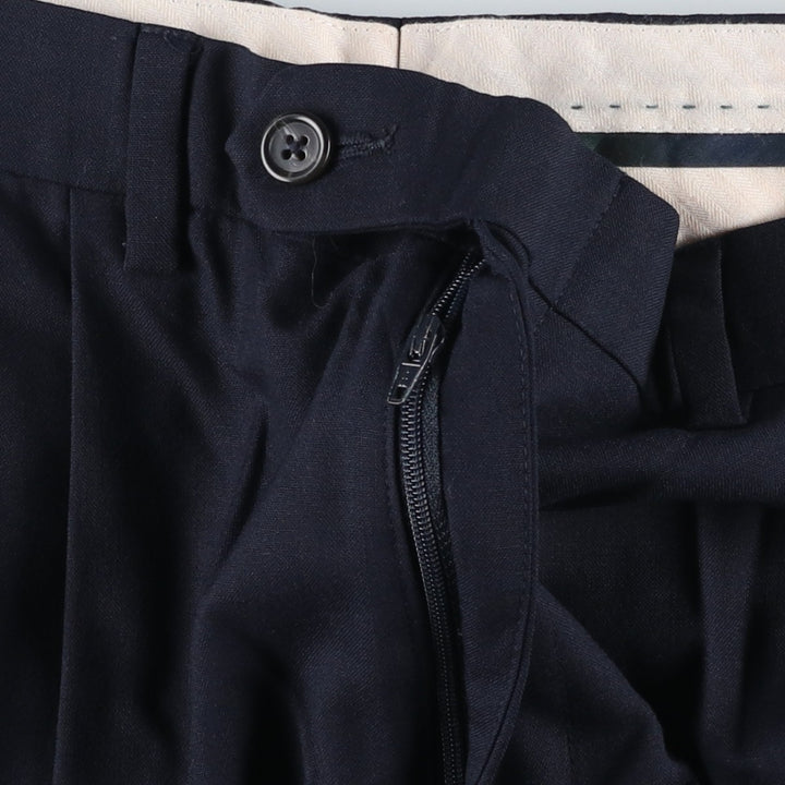 Ralph Lauren LAUREN TOTAL COMFORT Two-pleat wool pants slacks for men, equivalent to W34 wool navy blue type Vintage Second Hand