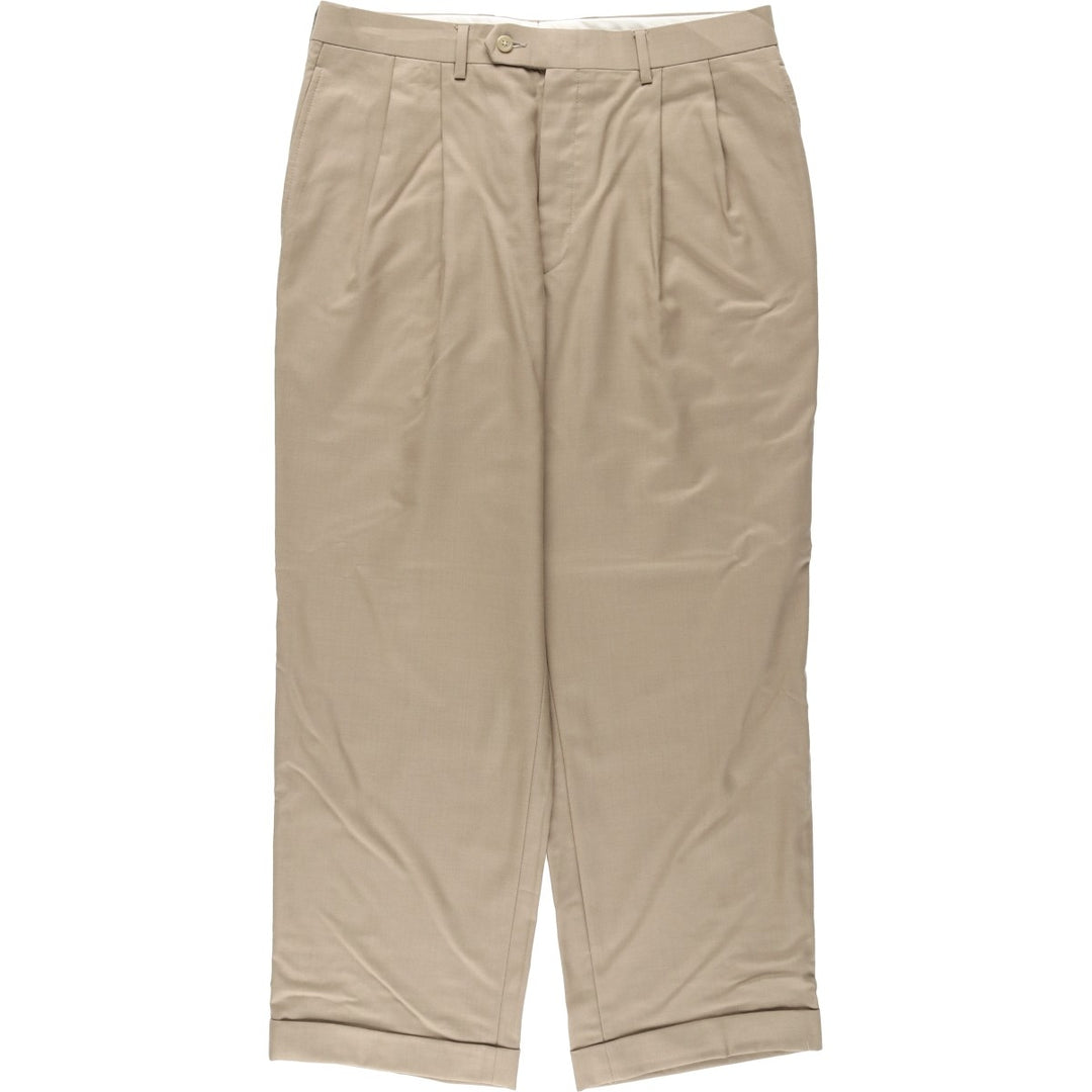 Ralph Lauren LAUREN TOTAL COMFORT Two-pleat wool pants slacks for men, equivalent to W34 wool Beige type Vintage Second Hand