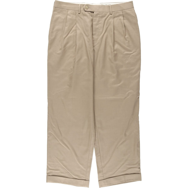 Ralph Lauren LAUREN TOTAL COMFORT Two-pleat wool pants slacks for men, equivalent to W34 wool Beige type Vintage Second Hand
