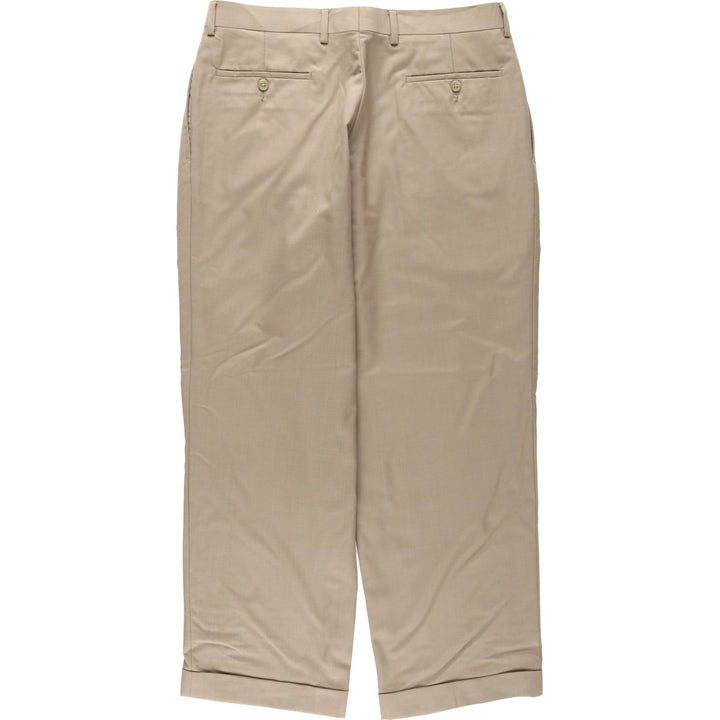 Ralph Lauren LAUREN TOTAL COMFORT Two-pleat wool pants slacks for men, equivalent to W34 wool Beige type Vintage Second Hand