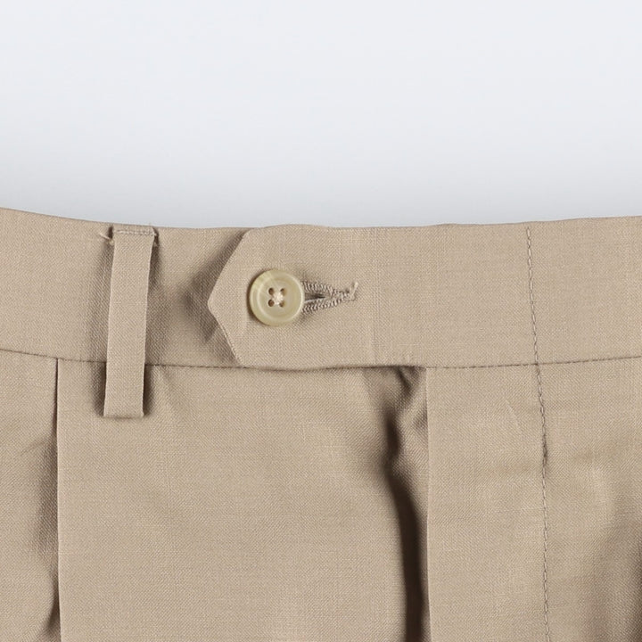 Ralph Lauren LAUREN TOTAL COMFORT Two-pleat wool pants slacks for men, equivalent to W34 wool Beige type Vintage Second Hand