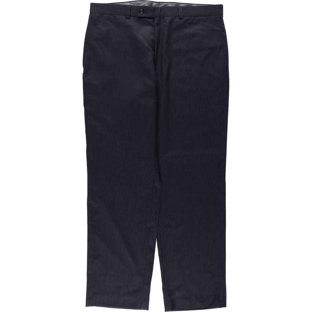 2000'S Calvin Klein striped pattern slacks, made in Canada, men's size W34 (approx.) wool navy blue type Vintage Second Hand
