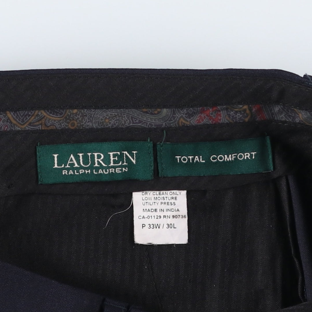 Ralph Lauren LAUREN TOTAL COMFORT wool pants slacks for men, W33 equivalent wool navy blue type Vintage Second Hand