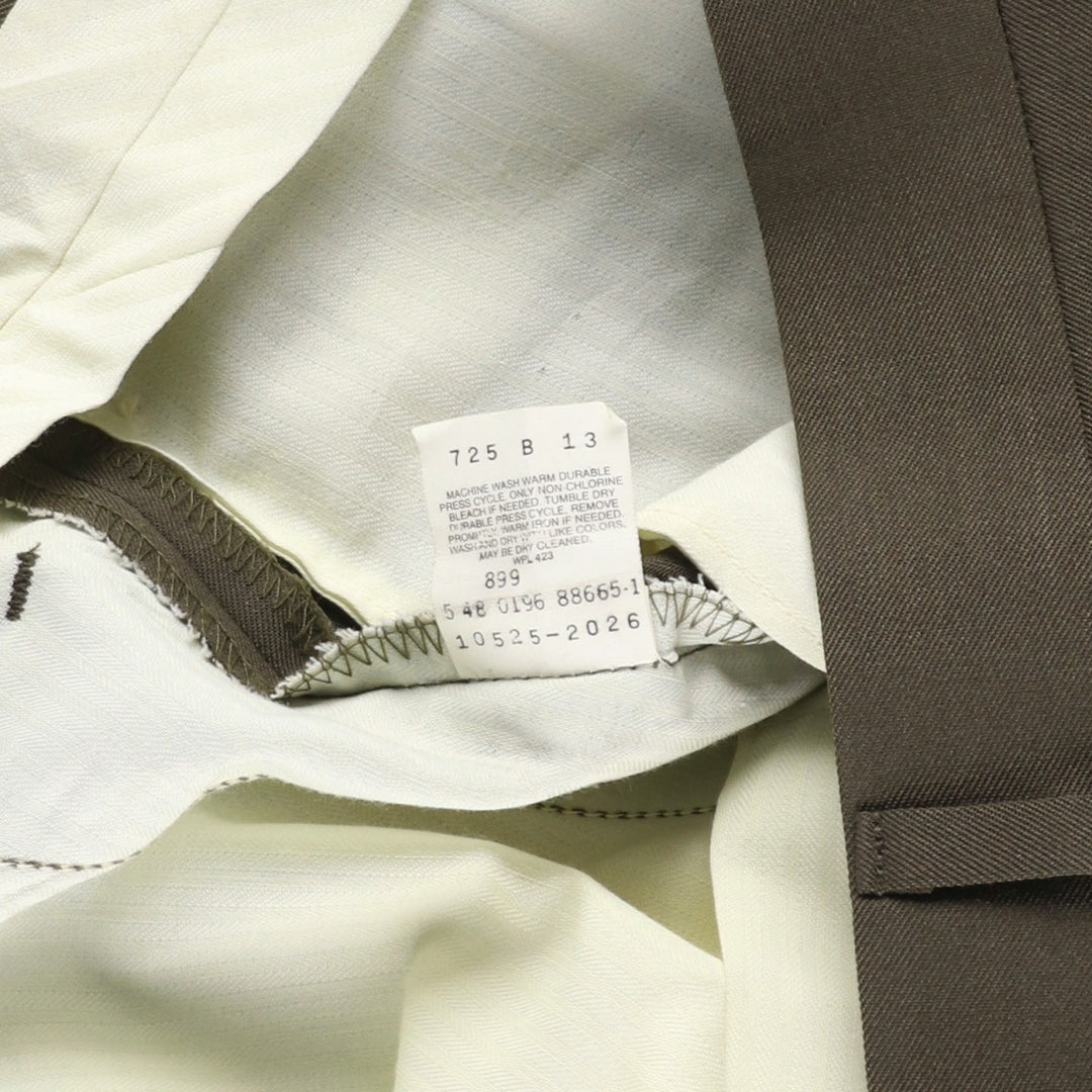 90'S vintage two-pleat slacks, made in USA, men's size W34 (approx.). polyester Khaki type Vintage Second Hand