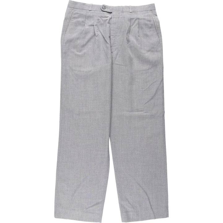 JOHN HENRY Two-Pleat Slacks Pants, Men's W34 (approx.), Vintage polyester gray type Vintage Second Hand