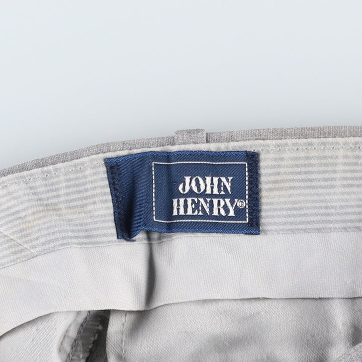 JOHN HENRY Two-Pleat Slacks Pants, Men's W34 (approx.), Vintage polyester gray type Vintage Second Hand