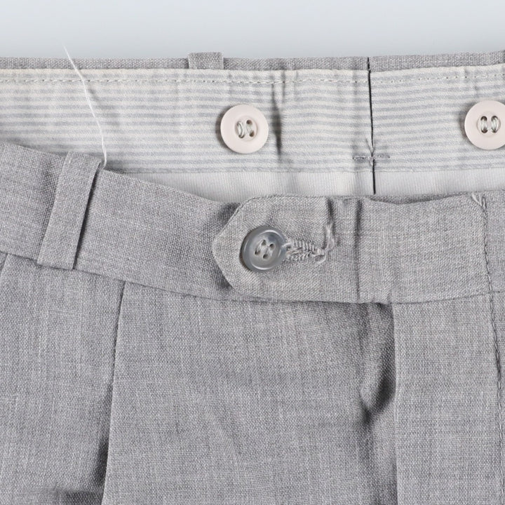 JOHN HENRY Two-Pleat Slacks Pants, Men's W34 (approx.), Vintage polyester gray type Vintage Second Hand