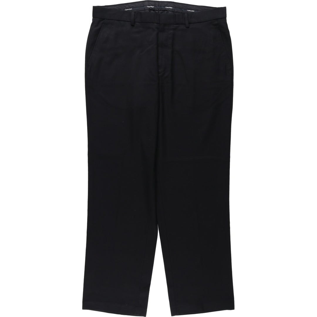 Calvin Klein Slacks Pants for Men, W35 polyester black type Vintage Second Hand