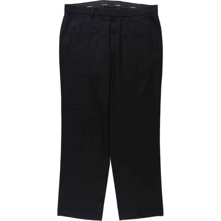 Calvin Klein Slacks Pants for Men, W35 polyester black type Vintage Second Hand