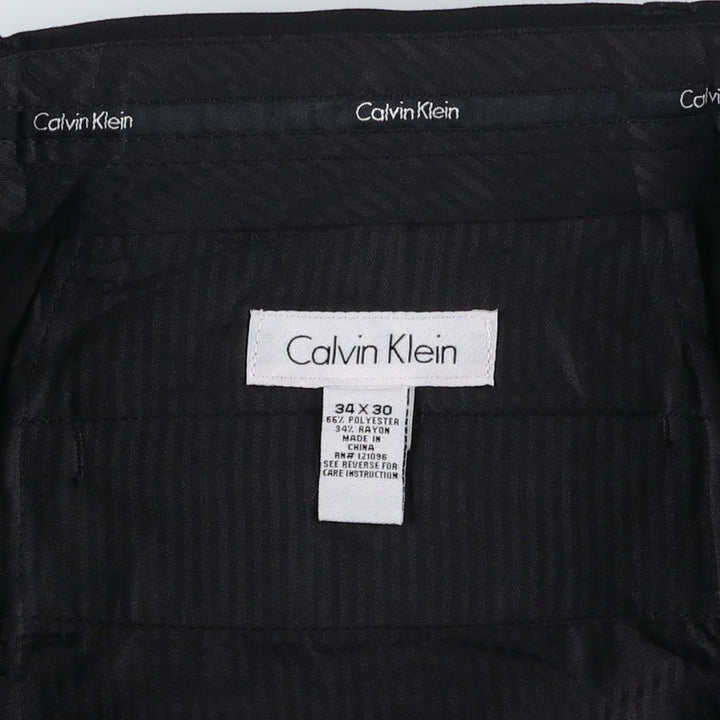 Calvin Klein Slacks Pants for Men, W35 polyester black type Vintage Second Hand