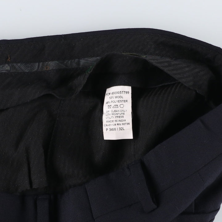 Ralph Lauren LAUREN Poly-Wool Pants/Slacks, Men's Size W34 (approx.) wool black type Vintage Second Hand