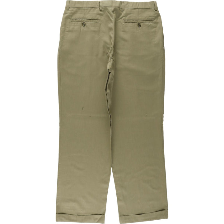 Ralph Lauren LAUREN SUPER 100'S Two-Pleat Wool Trousers/Slacks Men's W34 (approx.) wool Khaki type beige Vintage Second Hand