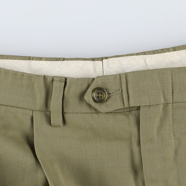 Ralph Lauren LAUREN SUPER 100'S Two-Pleat Wool Trousers/Slacks Men's W34 (approx.) wool Khaki type beige Vintage Second Hand