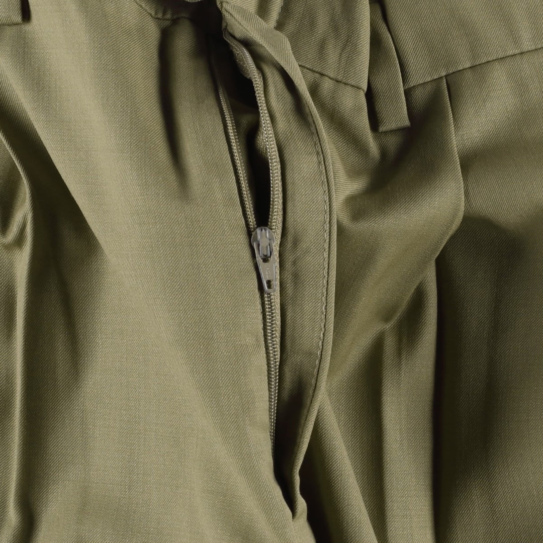 Ralph Lauren LAUREN SUPER 100'S Two-Pleat Wool Trousers/Slacks Men's W34 (approx.) wool Khaki type beige Vintage Second Hand