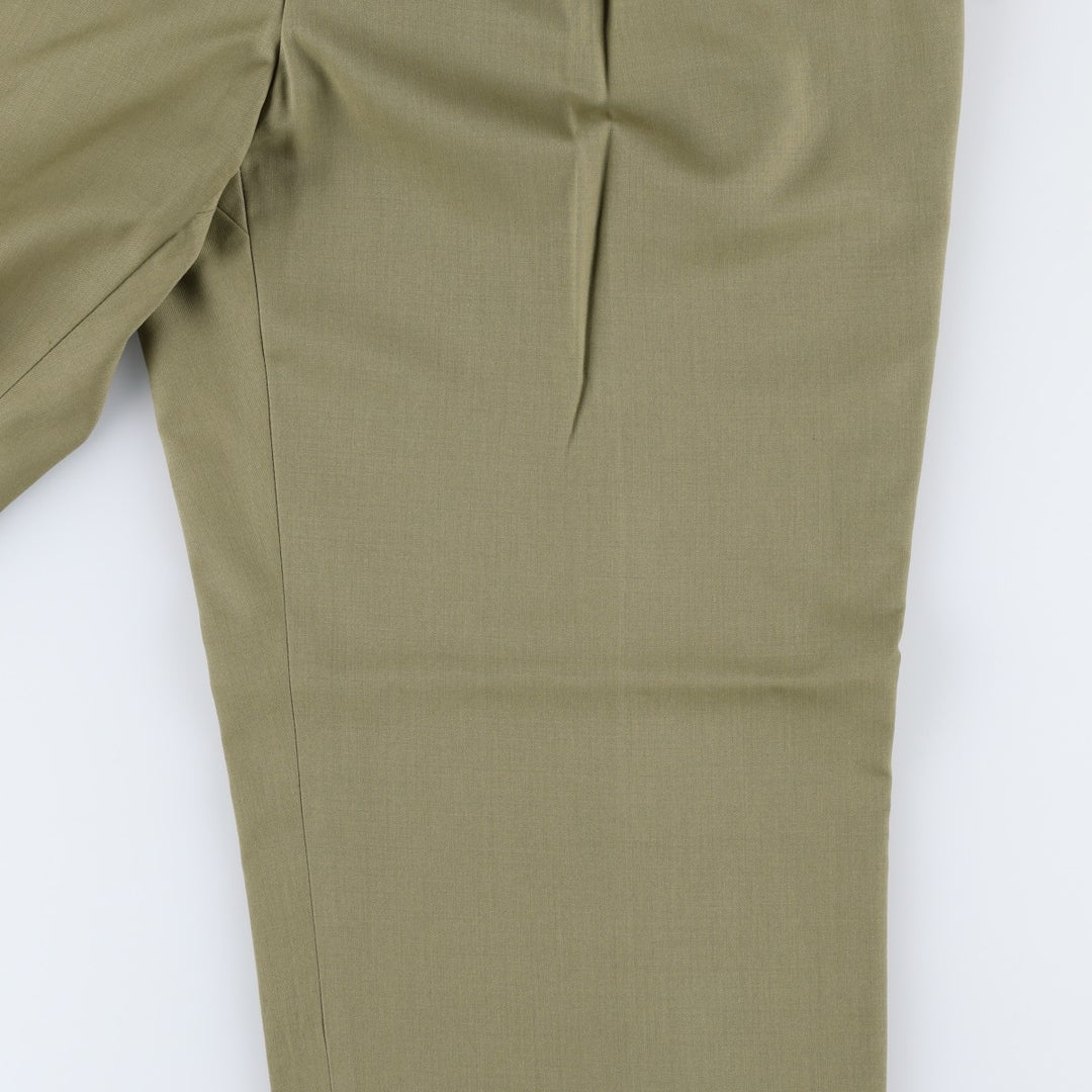 Ralph Lauren LAUREN SUPER 100'S Two-Pleat Wool Trousers/Slacks Men's W34 (approx.) wool Khaki type beige Vintage Second Hand