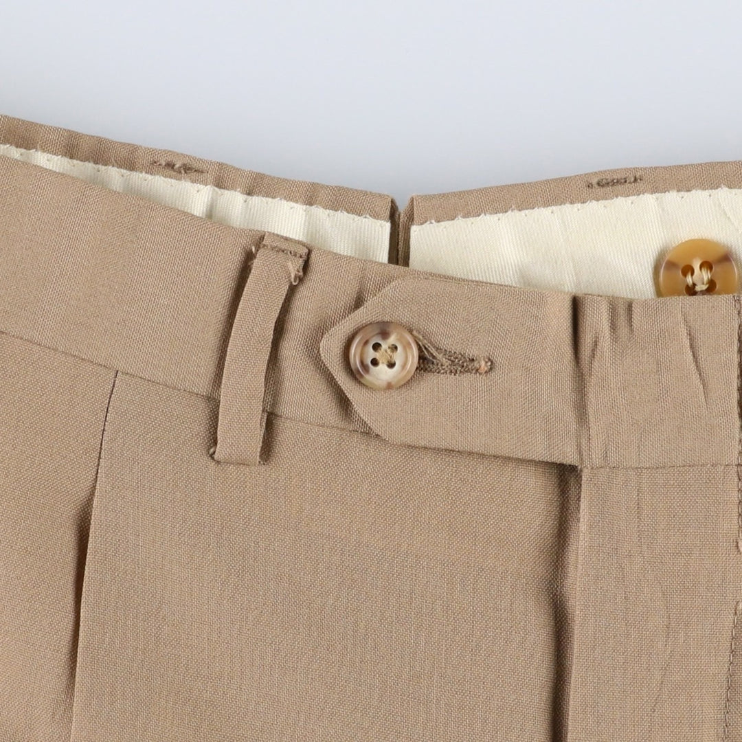 1980'S Jos.A.Bank Two-Pleat Slacks, Made in USA, Men's Size W33 (approx.), Vintage unclear Beige type Vintage Second Hand