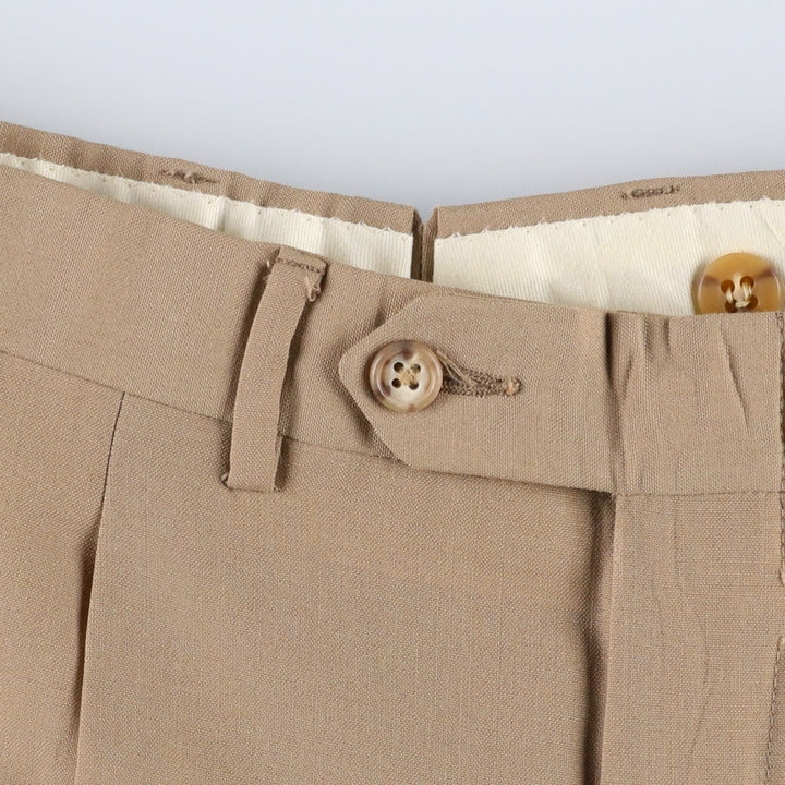 1980'S Jos.A.Bank Two-Pleat Slacks, Made in USA, Men's Size W33 (approx.), Vintage unclear Beige type Vintage Second Hand