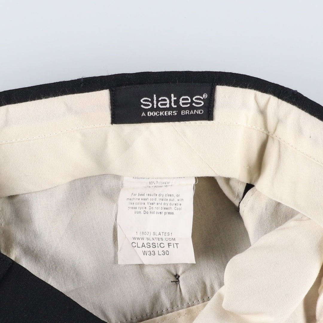 2000'S Dockers Slates Classic Fit Two-Pleat Slacks Pants, Men's Size W33 (approx.) polyester black type Vintage Second Hand