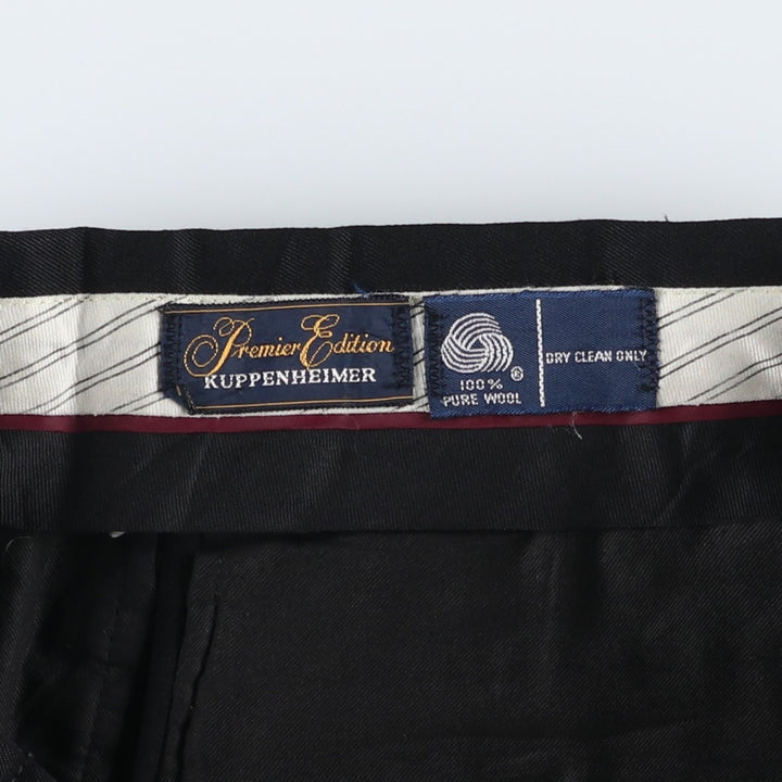 KUPPENHEIMER Premier Edition Two-Pleat Wool Trousers, Men's W32 (approx.), Vintage wool black type Vintage Second Hand