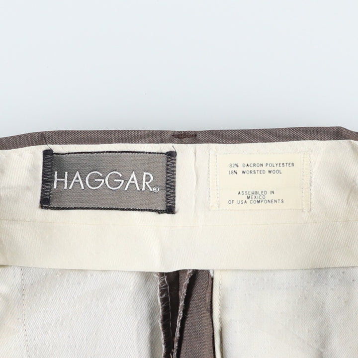 HAGGAR Men's Slacks Pants, Size W31 (approx.), Vintage polyester brown type Vintage Second Hand
