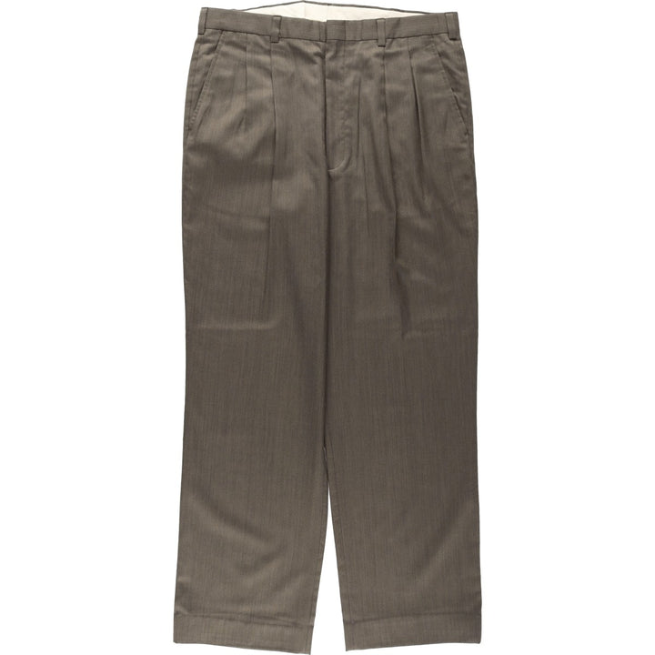 TOWNCRAFT Two-Pleat Slacks Pants, Men's W35 (approx.) polyester brown type Vintage Second Hand